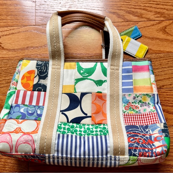 Never used vintage Coach madras handbag - Picture 3 of 8